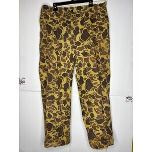 Vintage Big Horn Black Sheep Duck Camo Hunting Pants Mens 40 Distressed Canvas